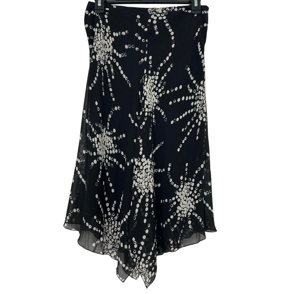 Y2K The Limited Silk Black Whimsigoth Celestial Asymmetrical Midi Skirt Size 4